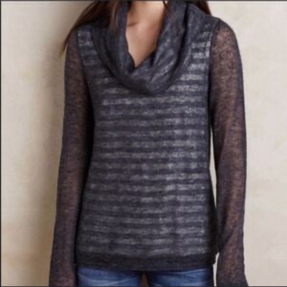 Anthropology Moth Gray Alpaca/Wool Blend sweater